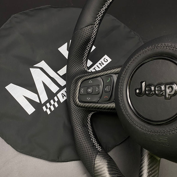 2018-2022 JT / JL “White Accent” Jeep Wrangler Steering Wheel