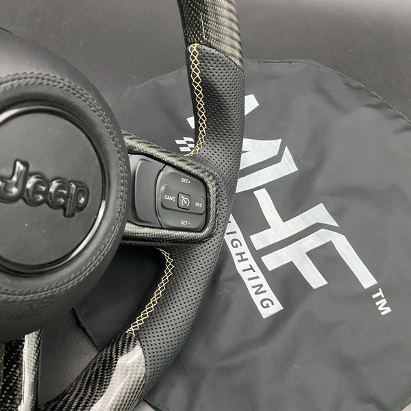 2018-2022 JT / JL Carbon “Cream Tan” Jeep Wrangler Steering Wheel
