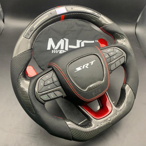 2018-2021 Carbon “Track Series” Red Carbon Accent TrackHawk Steering Wheel