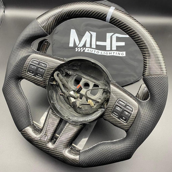 2011-13 Jeep/ Dodge Grey Accent Carbon Steering Wheel