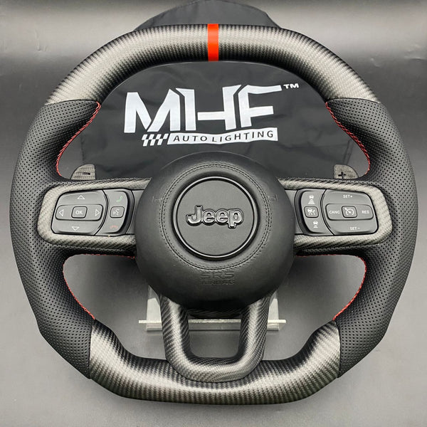 2018-2024 Matte Carbon / Red” Jeep 392 Wrangler Steering Wheel