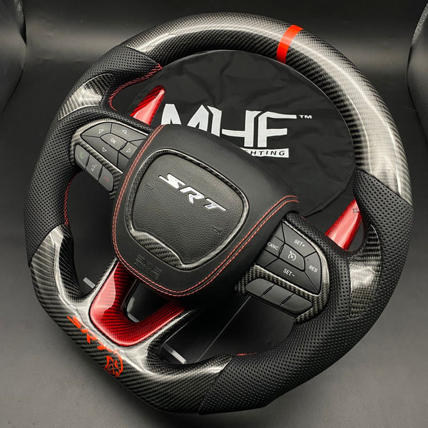 2014-2021 Red Carbon Hellcat SRT Steering Wheel