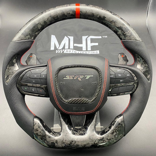 2015 -2021 Forged Carbon Red Accent Steering Wheel