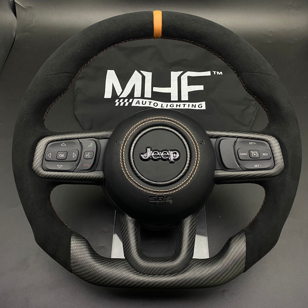 2018-2023 JT / JL “Alcantara Bronze” Matte Carbon Jeep Wrangler Steering Wheel