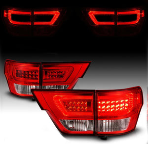 Red Clear Design LED Tail Lights for 2011-2013 Grand Cherokee WK2