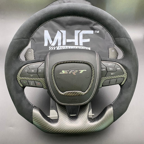 2014-2021 Matte Carbon Alcantara “SRT Demon Style”  Steering Wheel