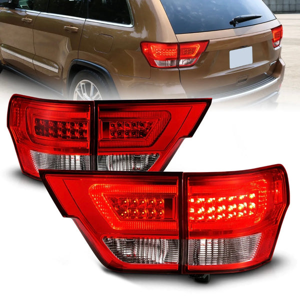Red Clear Design LED Tail Lights for 2011-2013 Grand Cherokee WK2