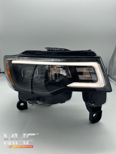 2017-2021 Jeep Grand Cherokee Black Projector switchback headlights