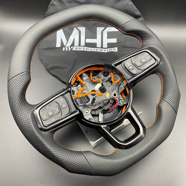 2018-2022 JT / JL “Perforated Leather /  Orange” Jeep Wrangler Steering Wheel