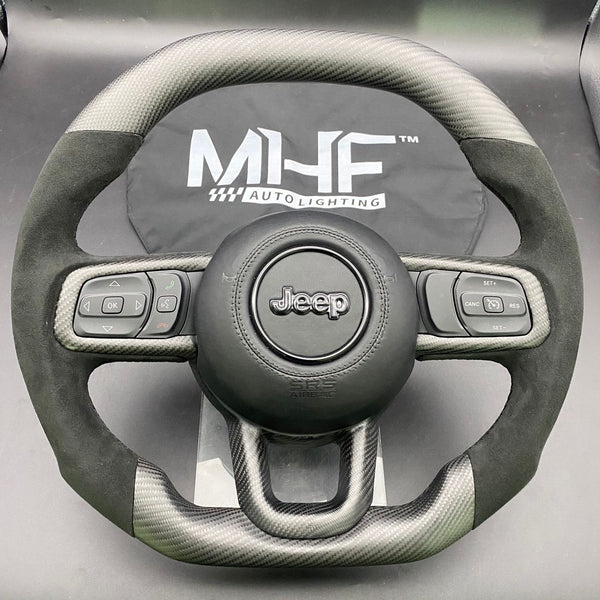2018-2022 JT / JL Alcantara “Black Matte Carbon” Jeep Wrangler Steering Wheel
