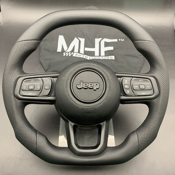 2018+ JT / JL “Perforated Leather /  Black” Jeep Wrangler Steering Wheel