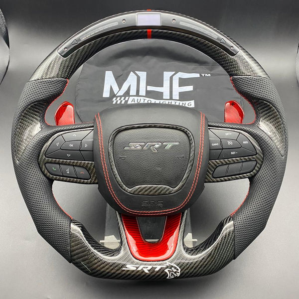2014-2021 Hellcat Red Carbon Accent SRT Steering Wheel