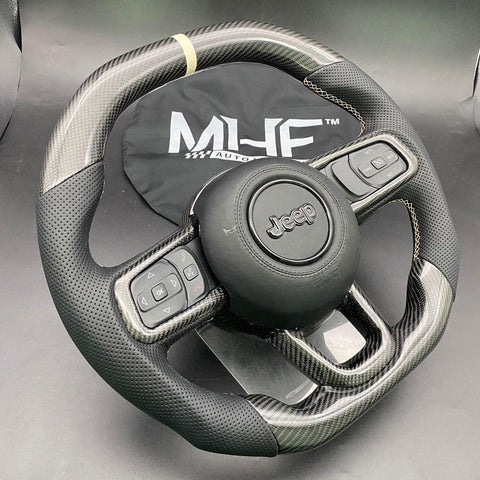 2018-2022 JT / JL Carbon “Cream Tan” Jeep Wrangler Steering Wheel