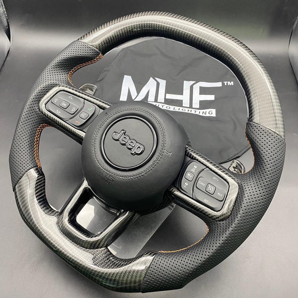 2018-2021 392 Gloss Black Carbon /  Bronze Accent” Jeep Wrangler Steering Wheel