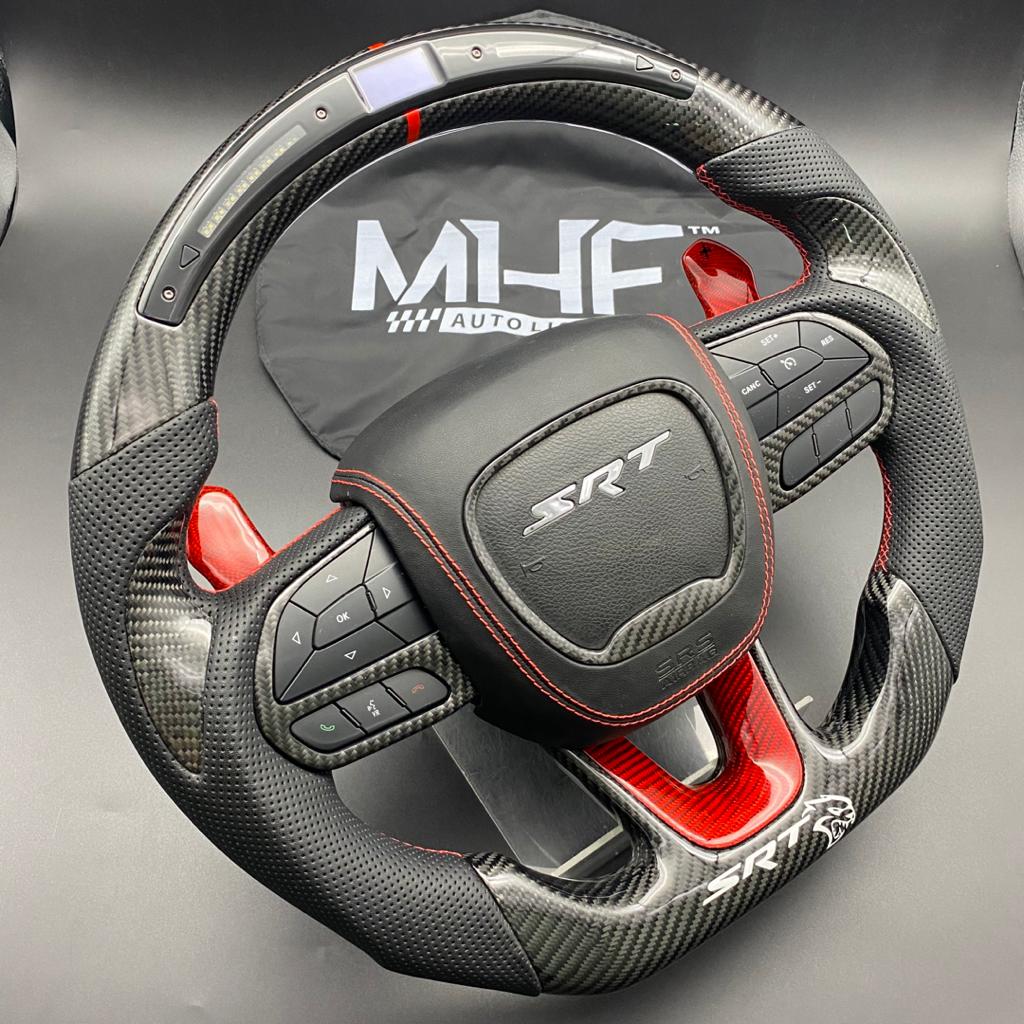 2014-2021 Hellcat Red Carbon Accent SRT Steering Wheel