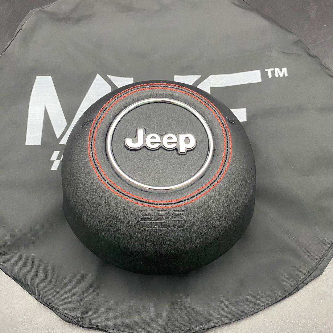 2018-2022 Jeep Wrangler JT / JL Silver Logo Custom Stitching Airbag Cover