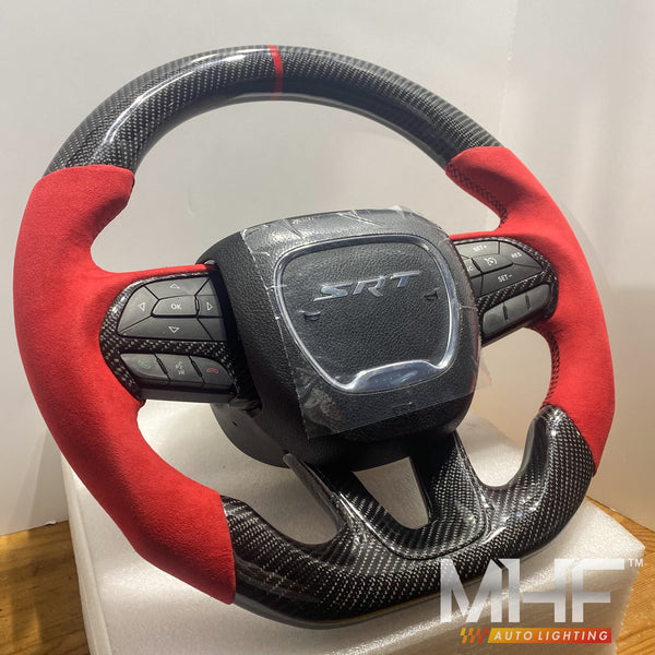 2014-2021 Jeep/ Dodge Carbon Red Alcantara Steering Wheel