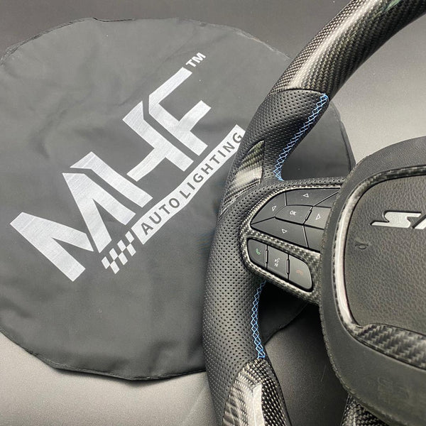 2014-2021 Jeep Grand Cherokee Models Carbon Slate Blue Accent WK2 Limited X Steering Wheel