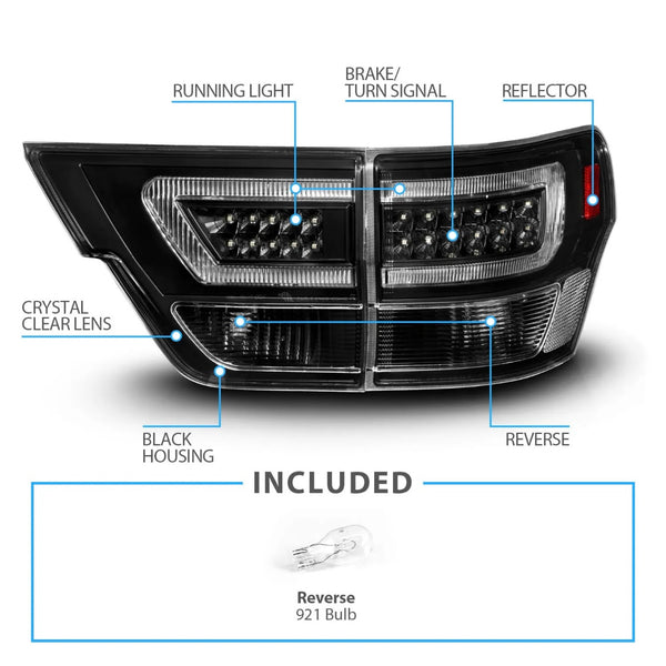 Black Clear Design LED Tail Lights for 2011-2013 Grand Cherokee WK2