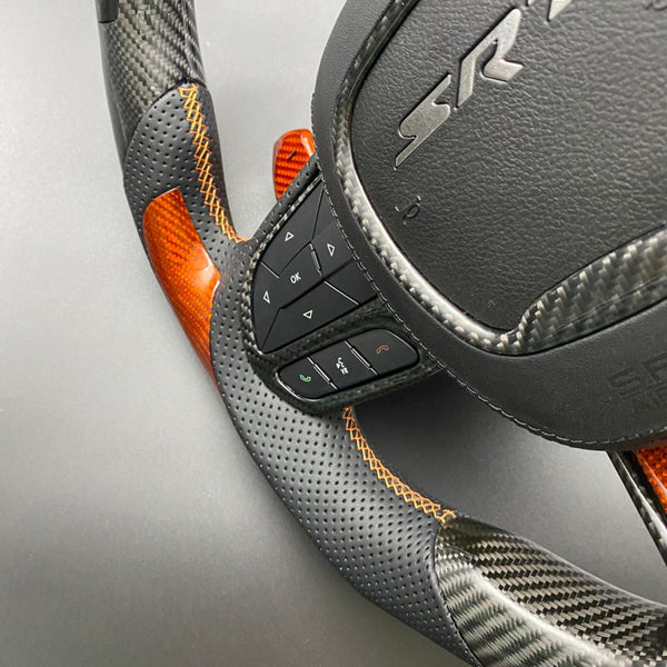 2018-2021 “Track Series” Orange Carbon Accent TrackHawk Steering Wheel