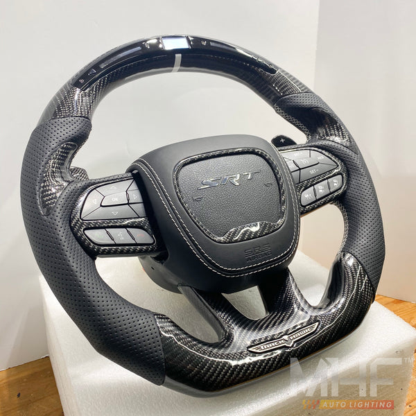 2018-2021 Carbon “Track Series” White Accent TrackHawk Steering Wheel