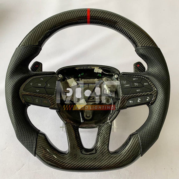 2014-2021 Jeep/ Dodge Red Accent Carbon Steering Wheel