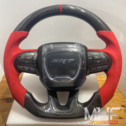 2014-2021 Jeep/ Dodge Carbon Red Alcantara Steering Wheel