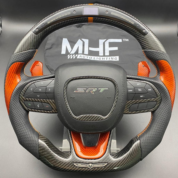 2018-2021 “Track Series” Orange Carbon Accent TrackHawk Steering Wheel