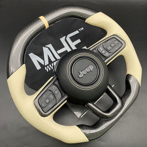 2018-2022 JT / JL “Light Tan Accent Carbon” Jeep Wrangler Steering Wheel