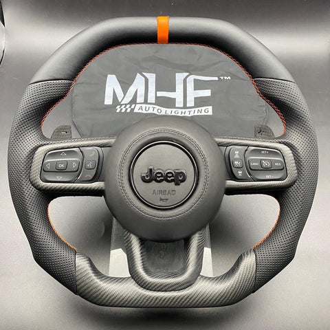 2021 392 Matte Carbon /  Orange” Jeep Wrangler Steering Wheel