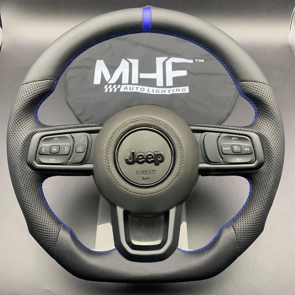 2018-2022 JT / JL “Perforated Leather /  Blue” Jeep Wrangler Steering Wheel