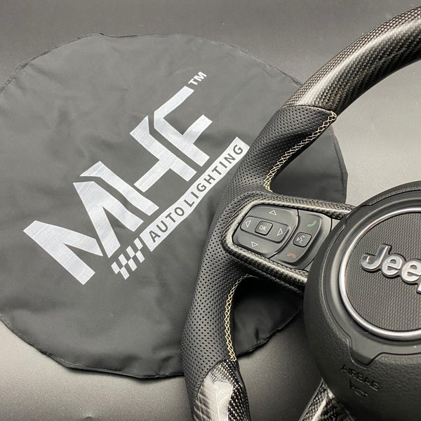 2018-2021 JT / JL “Black Carbon Tan Accent” Jeep Wrangler Steering Wheel