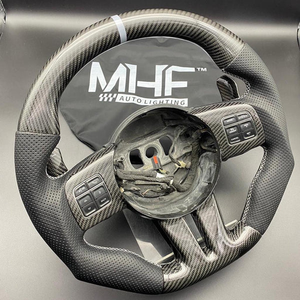 2011-13 Jeep/ Dodge Grey Accent Carbon Steering Wheel