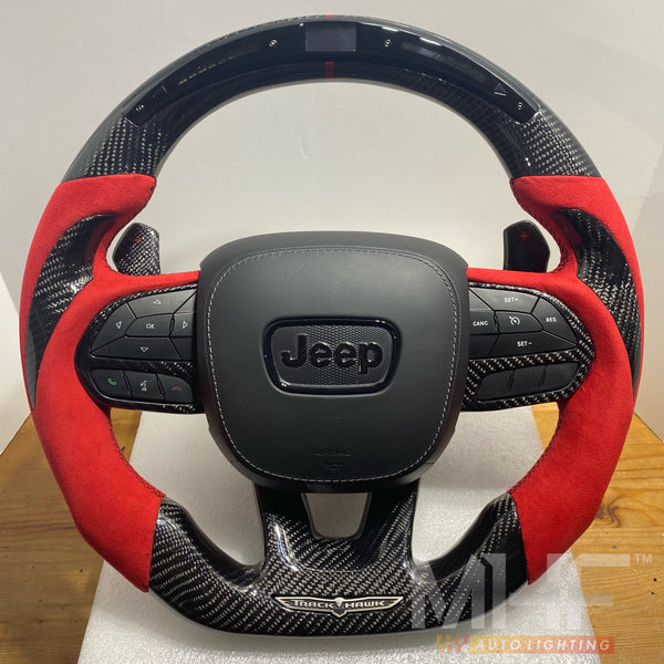 2018-2021 Carbon “Track Series” Red Accent TrackHawk Steering Wheel