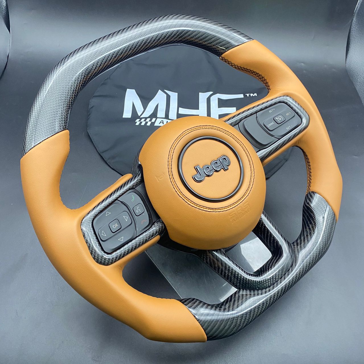 2018+ JT / JL “Smooth Leather /  Tan” Jeep Wrangler Steering Wheel