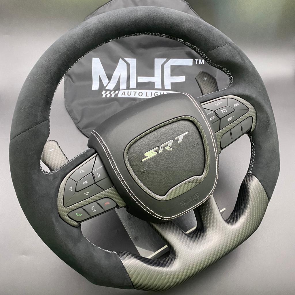 2014-2021 Matte Carbon Alcantara “SRT Demon Style”  Steering Wheel