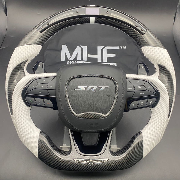2018-2021 Carbon White Accent “Track Series” TrackHawk Steering Wheel