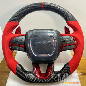 2014-2021 Jeep/ Dodge Carbon Red Carbon Steering Wheel