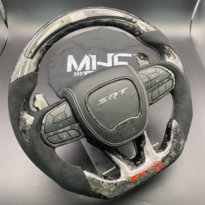 2015 -2021 Forged Carbon “Hellcat Alcantara” Red Steering Wheel