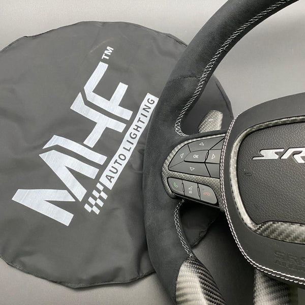 2014-2021 Matte Carbon Alcantara “SRT Demon Style”  Steering Wheel