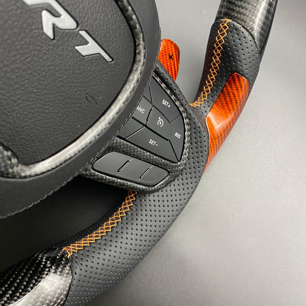 2018-2021 “Track Series” Orange Carbon Accent TrackHawk Steering Wheel