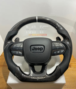 2018-2020 Carbon “Track Series” Silver Accent TrackHawk Steering Wheel