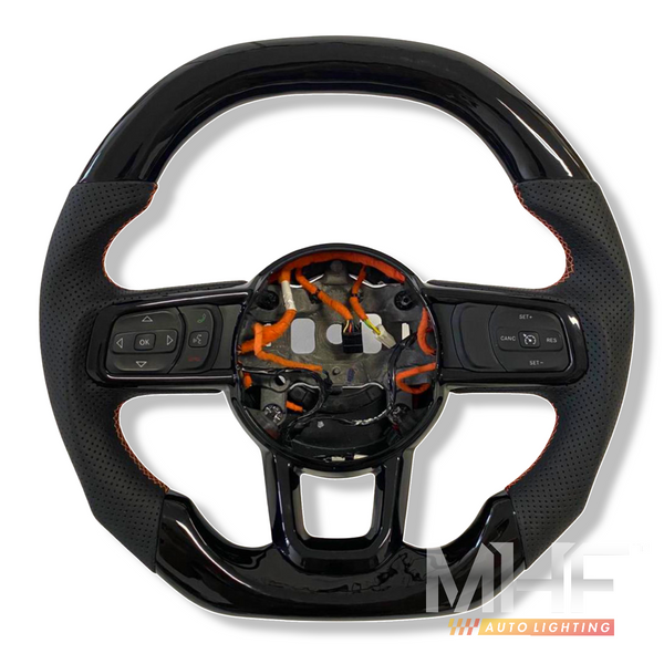 2018-2023 JL “Paino Black/ Orange” Mojave Edition Jeep Wrangler Steering Wheel