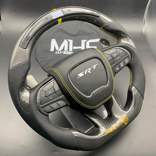 2015 -2021 Carbon “Hellcat Yellow” Steering Wheel