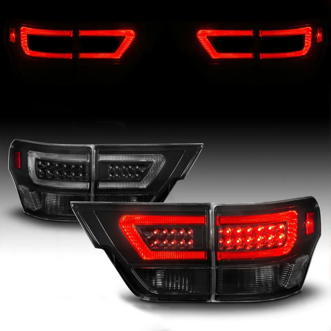 Black Clear Design LED Tail Lights for 2011-2013 Grand Cherokee WK2