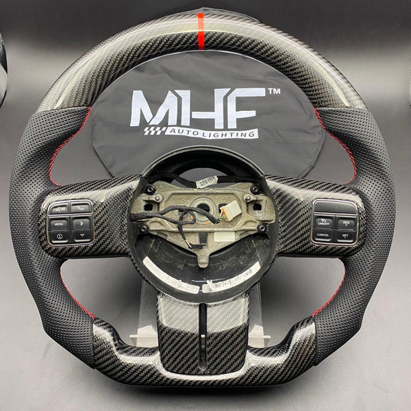 2011-2017 JK Wrangler Carbon Red Accent Steering Wheel