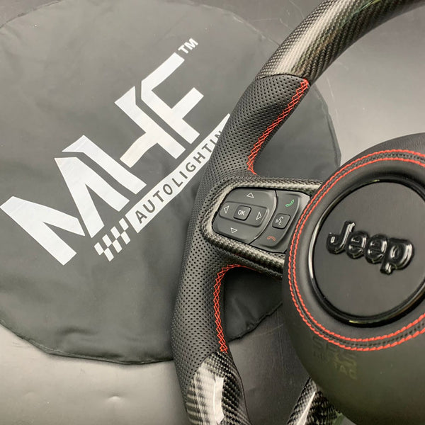 2018-2024 JT / JL “Red Accent Carbon” Jeep Wrangler Steering Wheel