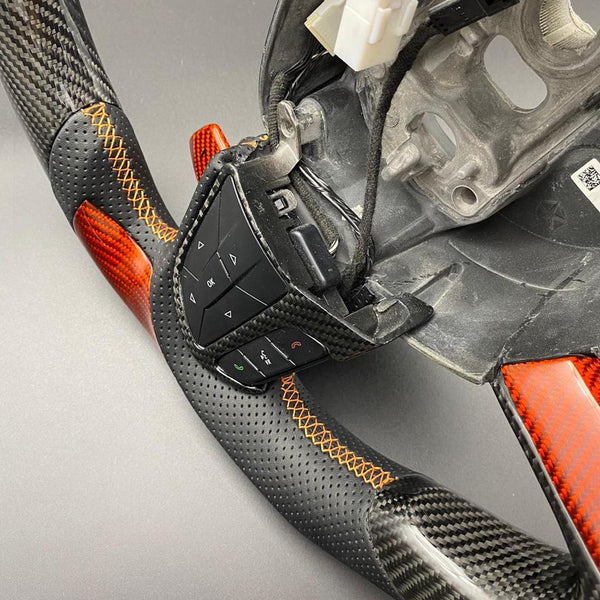2014-2021 Jeep/ Dodge Carbon Orange Accent Steering Wheel