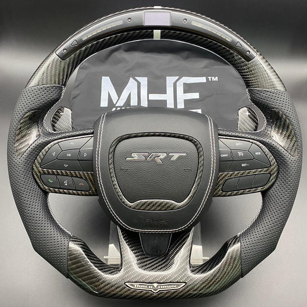 2018-2021 Carbon “Track Series” White Accent TrackHawk Steering Wheel