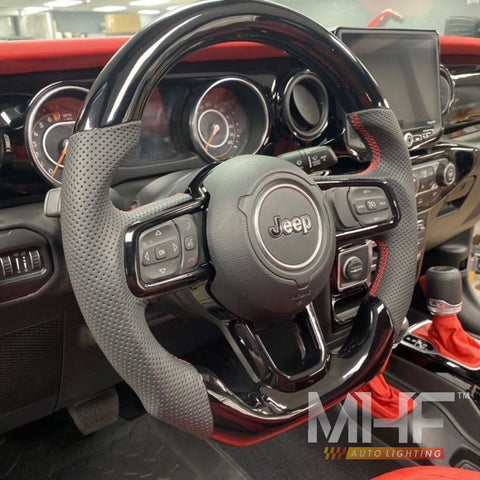 2018-2022 JT / JL “Paino Black / Red” Jeep Wrangler Steering Wheel